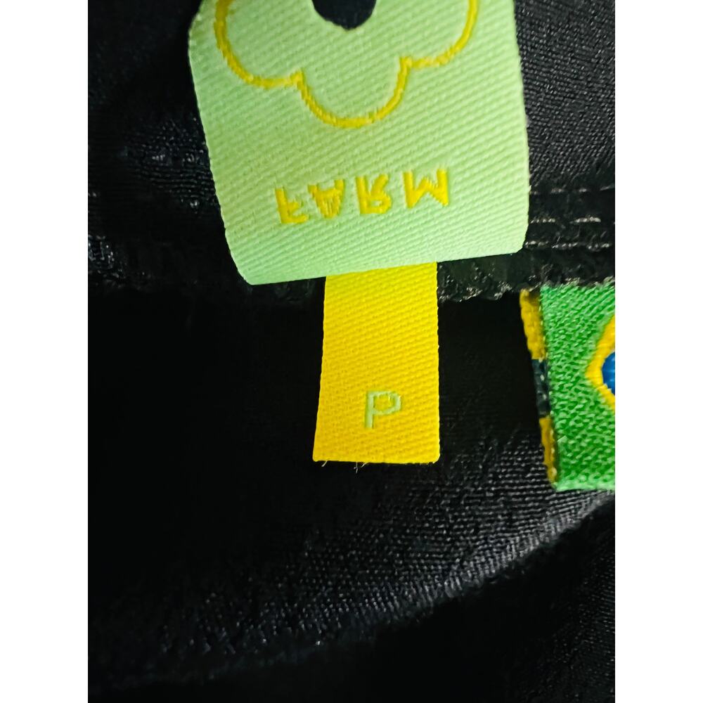 Farm Rio Black Mini Dress Wide Kimono Sleeves Size Small 100% Viscose V-Neck - Picture 11 of 13